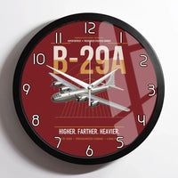 Thumbnail for B-29A Superfortress design on dark red framed wall clock