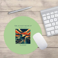 Thumbnail for VINTAGE G4277 - The Sunset Moor-Up - Designed Mouse Pads design on lightgreen round