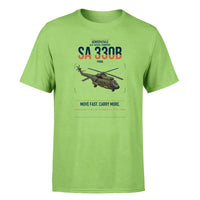 Thumbnail for Aérospatiale SA 330B Puma design on light green t-shirt, single-side print