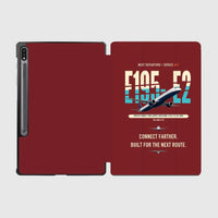 Thumbnail for Embraer E195-E2 design on dark red samsung tablet tablet case