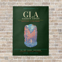 Thumbnail for Glasgow Airport GLA - Canvas Framed - Dark Green