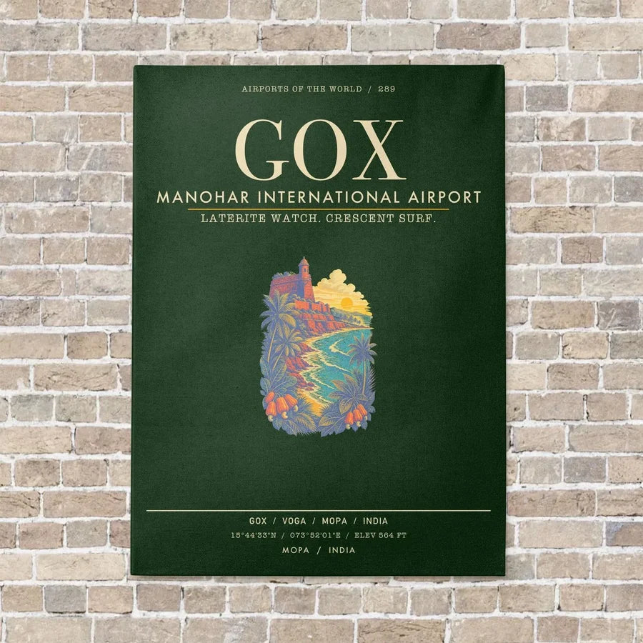 Manohar International Airport Mopa GOX - Canvas Framed - Dark Green