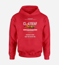 Thumbnail for Canadair CL-415EAF design on red double-side hoodie, single-side print