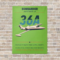 Thumbnail for Bombardier Learjet 36A vertical canvas print - no frame - light green background