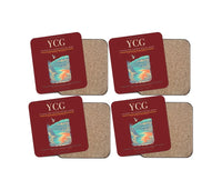 Thumbnail for Castlegar–West Kootenay Regional Airport (YCG) design on dark red 4 pieces set coaster