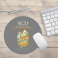 Thumbnail for Sønderborg Airport (SGD) design on gray round mouse pad