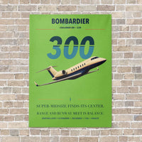 Thumbnail for Bombardier Challenger 300 vertical canvas print - no frame - light green background