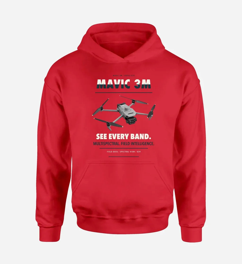 DJI Mavic 3 Multispectral design on red hoodie single side