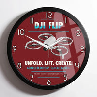 Thumbnail for DJI Flip design on dark red framed wall clock