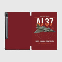 Thumbnail for Saab AJ 37 Viggen design on dark red samsung tablet tablet case