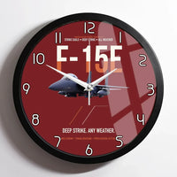 Thumbnail for F-15E Strike Eagle Deep Strike Any Weather design on dark red framed wall clock