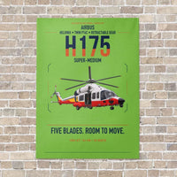 Thumbnail for Airbus H175 vertical canvas print - no frame - light green background