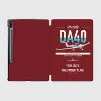 Thumbnail for Diamond DA40 design on dark red samsung tablet tablet case