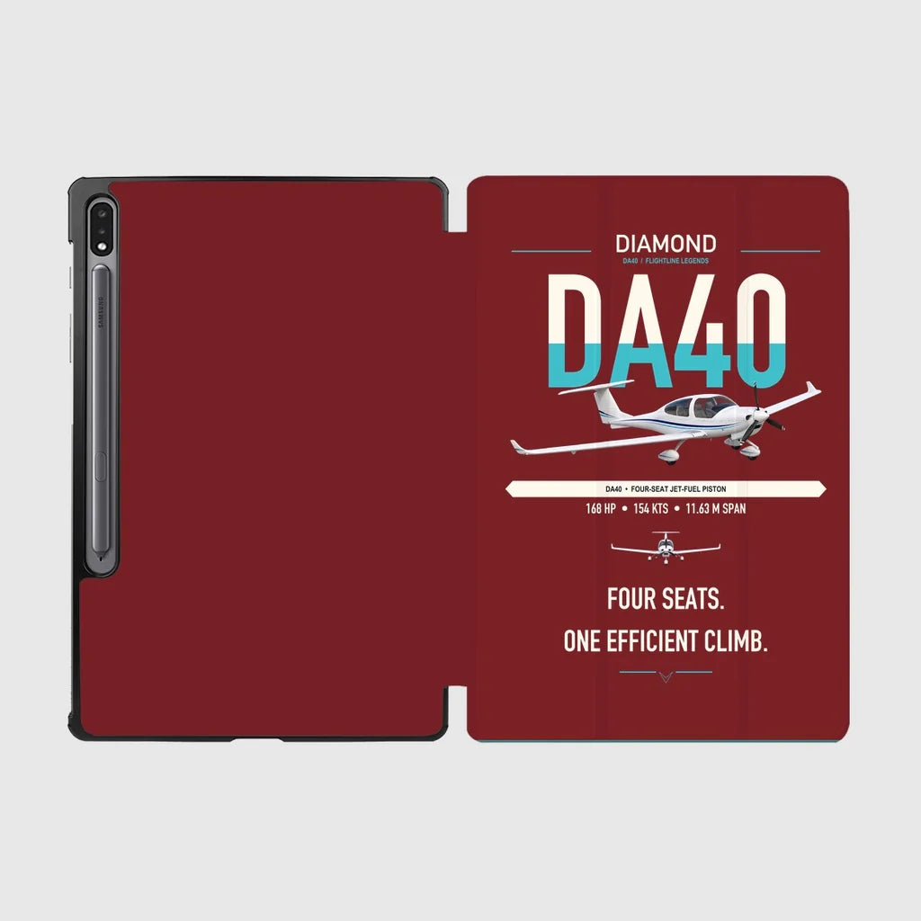 Diamond DA40 design on dark red samsung tablet tablet case