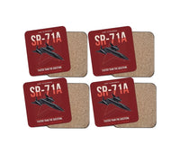 Thumbnail for SR-71A Blackbird design on dark red 4 pieces set coaster