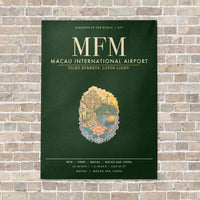 Thumbnail for Macau International Airport MFM - Canvas Framed - Dark Green