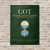 Thumbnail for Goteborg Landvetter Airport GOT - Canvas Framed - Dark Green