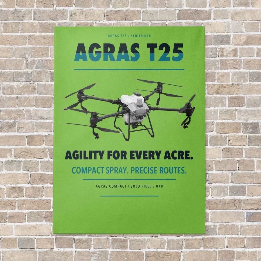 DJI Agras T25 vertical canvas print - no frame - light green background