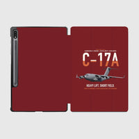 Thumbnail for C-17A Globemaster III design on dark red samsung tablet tablet case