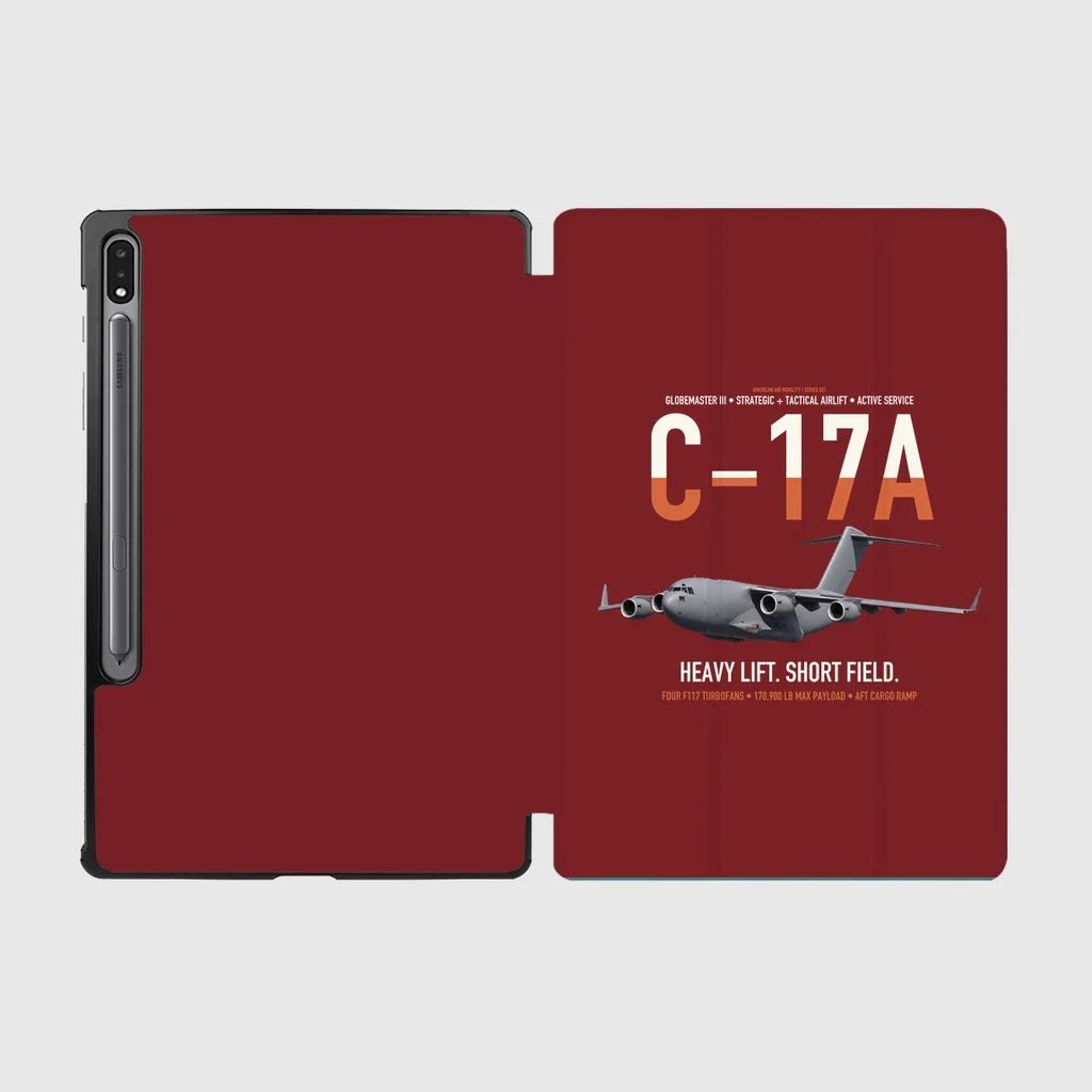 C-17A Globemaster III design on dark red samsung tablet tablet case