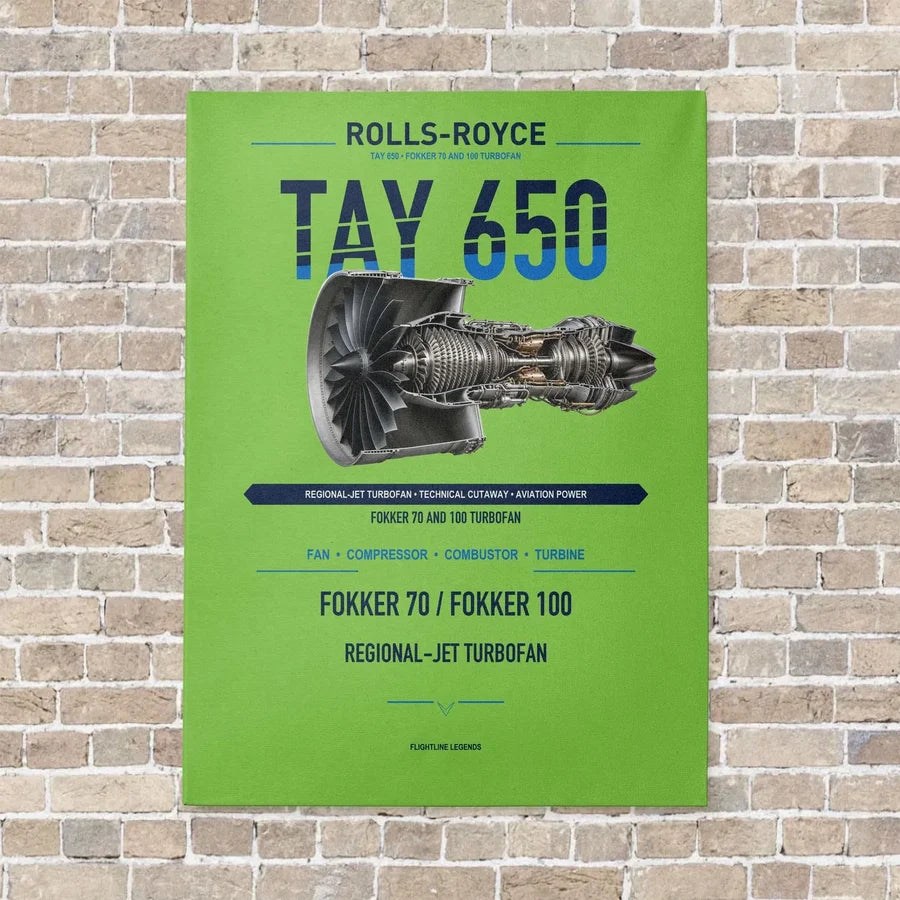 TAY 650 vertical canvas print - no frame - light green background