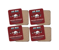 Thumbnail for Percepto Air Max design on dark red 4 pieces set coaster