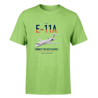 Thumbnail for E-11A BACN design on light green double-side t-shirt, single-side print