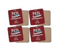 Thumbnail for Piper PA-24-250 Comanche 250 design on dark red 4 pieces set coaster