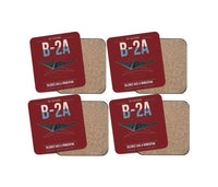 Thumbnail for B-2A Spirit design on dark red 4 pieces set coaster