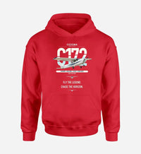 Thumbnail for Cessna 172 Skyhawk design on red double-side hoodie, single-side print