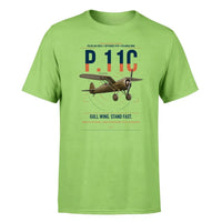 Thumbnail for PZL P.11c design on light green t-shirt, single-side print
