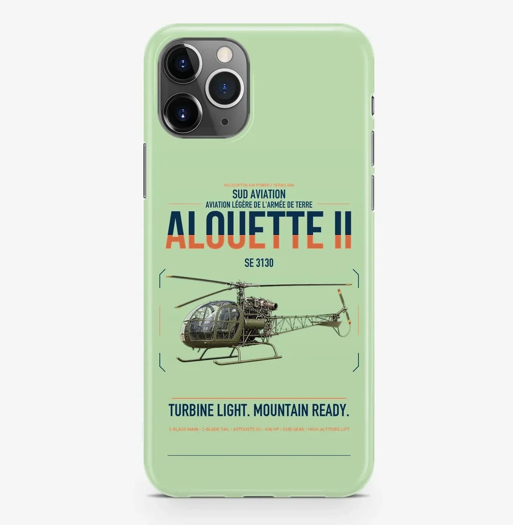 Sud Aviation SE 3130 Alouette II design on light green magsafe iphone case, for iPhone Pro Max