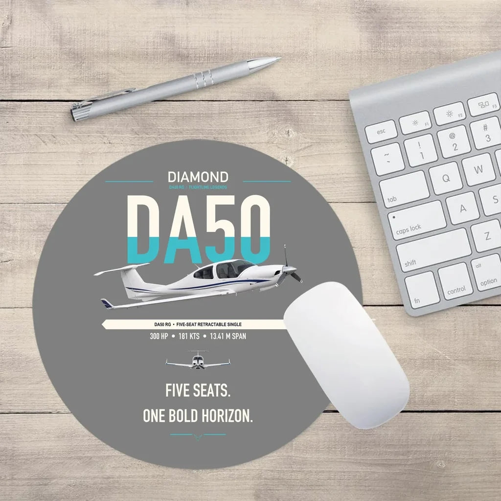 Diamond DA50 RG design on gray round mouse pad