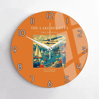 Thumbnail for VINTAGE G4039 - The Lake Regatta - Designed Wall Clocks design on orange no-frame