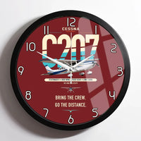 Thumbnail for Cessna T207A Stationair 8 design on dark red framed wall clock