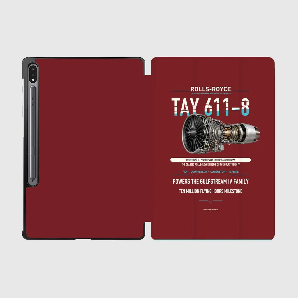 TAY 611-8 design on dark red samsung tablet tablet case