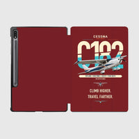 Thumbnail for Cessna 182 Skylane design on dark red samsung tablet tablet case