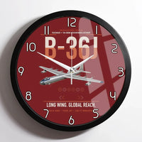 Thumbnail for B-36J Peacemaker design on dark red framed wall clock