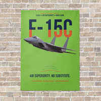 Thumbnail for F-15C Eagle Air Superiority No Substitute vertical canvas print - no frame - light green background