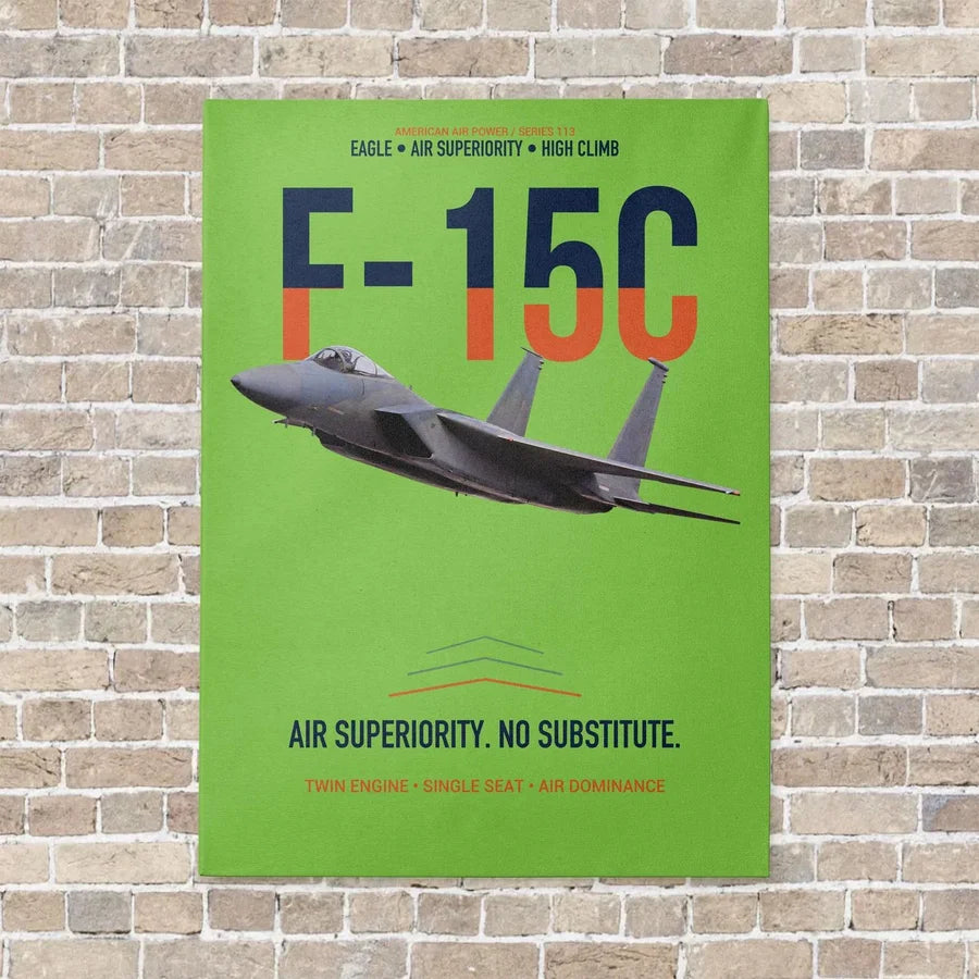 F-15C Eagle Air Superiority No Substitute vertical canvas print - no frame - light green background