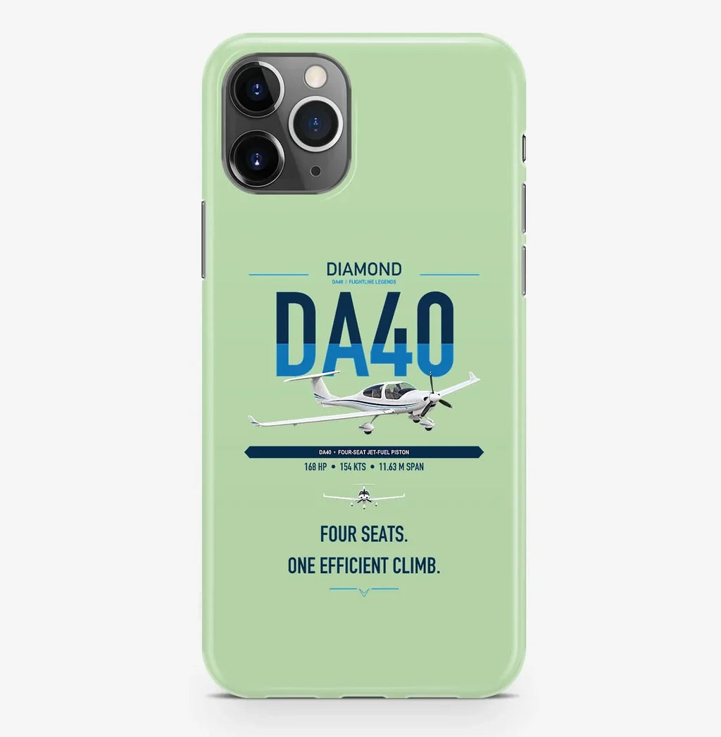 Diamond DA40 design on light green magsafe iphone case, for iPhone Pro Max