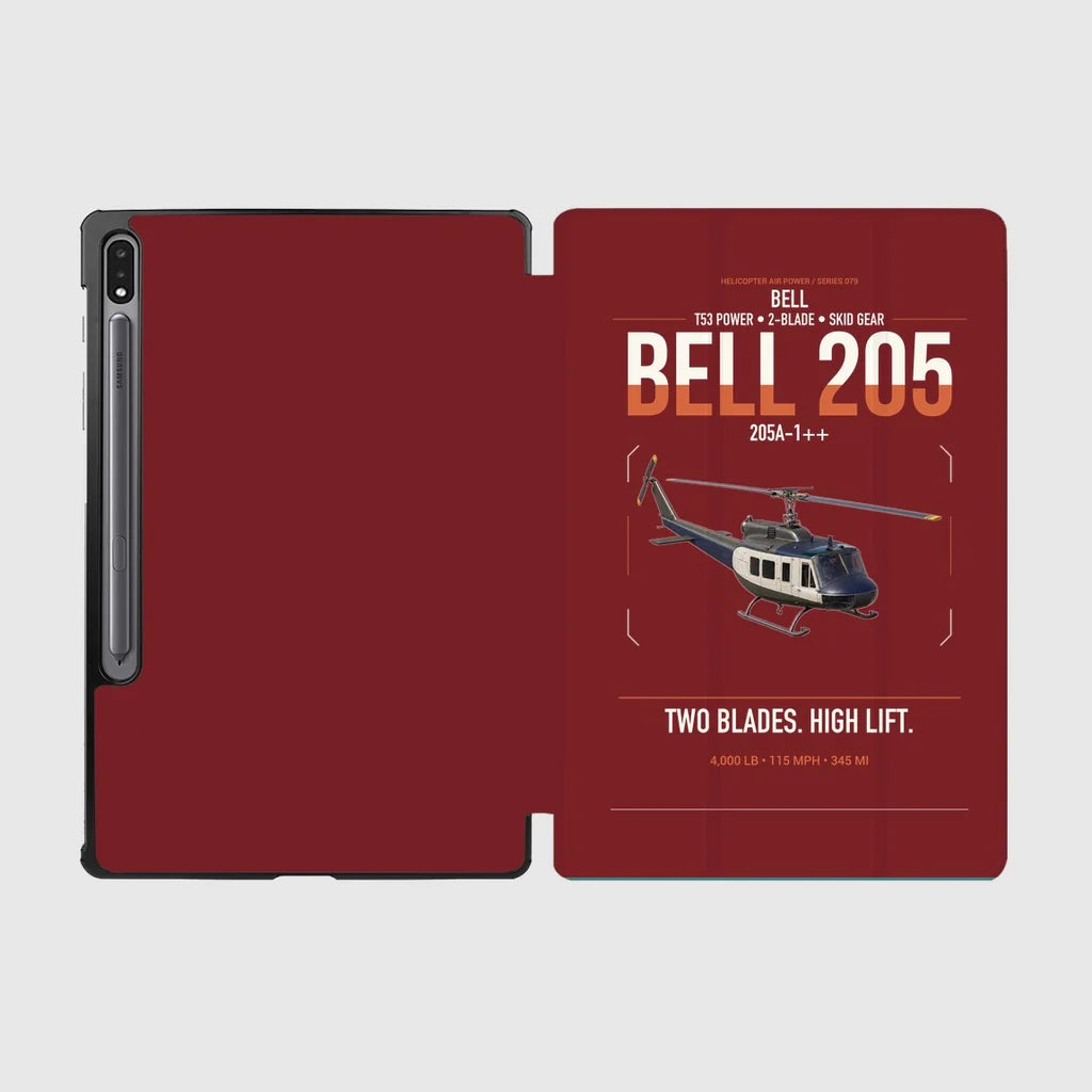Bell 205A-1++ design on dark red samsung tablet tablet case