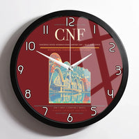 Thumbnail for Tancredo Neves International Airport (CNF) design on dark red framed wall clock