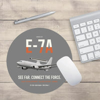 Thumbnail for E-7A Wedgetail design on gray round mouse pad