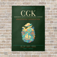 Thumbnail for Jakarta Soekarno-Hatta International Airport CGK - Canvas Framed - Dark Green