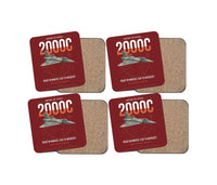 Thumbnail for Dassault Mirage 2000C RDI design on dark red 4 pieces set coaster