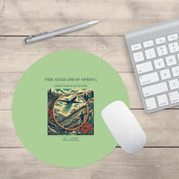 Thumbnail for VINTAGE G4490 - The Seed Drop Spring - Designed Mouse Pads design on lightgreen round