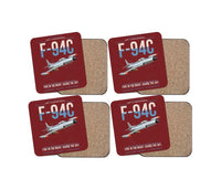Thumbnail for F-94C Starfire design on dark red 4 pieces set coaster