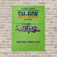 Thumbnail for Mitsubishi Sikorsky SH-60K vertical canvas print - no frame - light green background