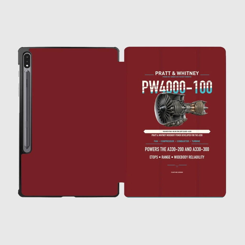PW4000-100 design on dark red samsung tablet tablet case